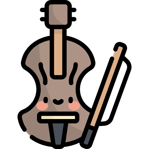 skrzypce Kawaii Lineal color ikona