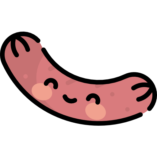 Sausage Kawaii Lineal color icon