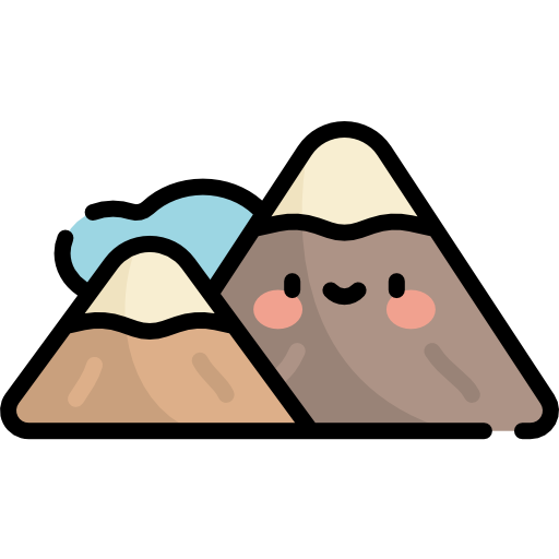 Гора Kawaii Lineal color иконка