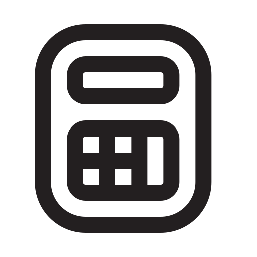 rekenmachine kreev Studio Basic outline icoon
