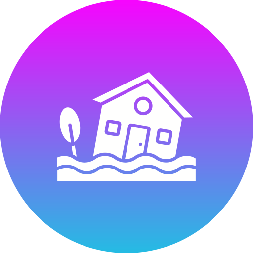 Flooded house Generic color fill icon