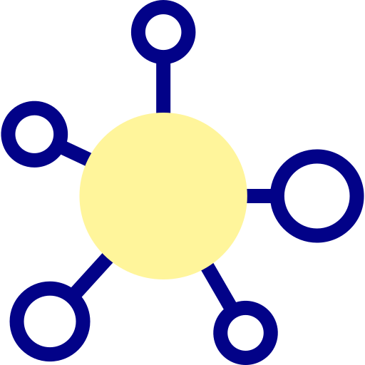 분자 Detailed Mixed Lineal color icon