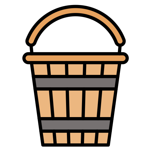 Wood bucket Generic color lineal-color icon