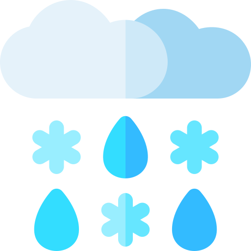 natte sneeuw Basic Rounded Flat icoon