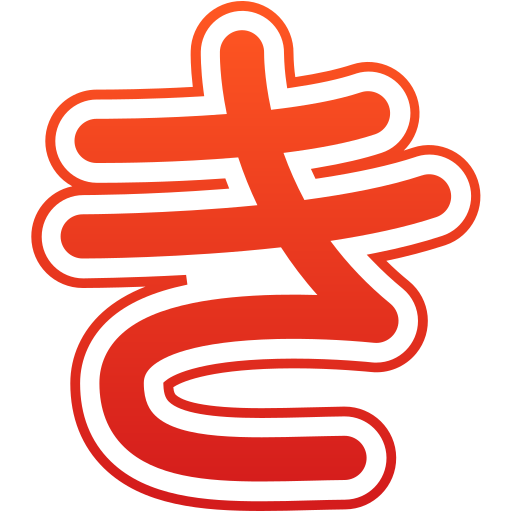 japans alfabet Generic gradient fill icoon