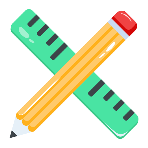 lápiz y regla Generic color fill icono