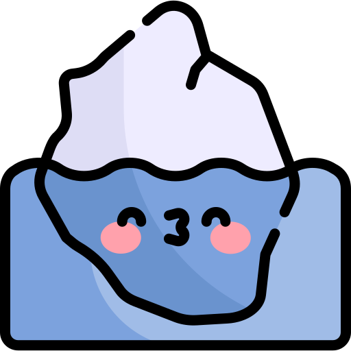 góra lodowa Kawaii Lineal color ikona