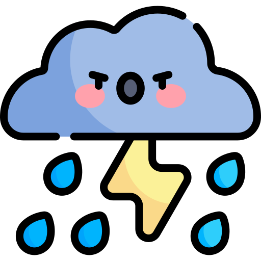 폭풍 Kawaii Lineal color icon