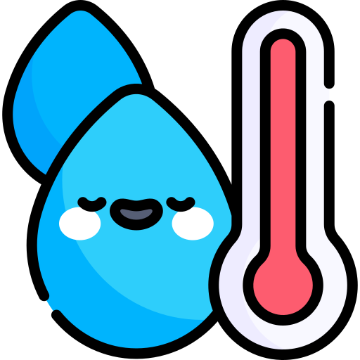 temperatura dell'acqua Kawaii Lineal color icona