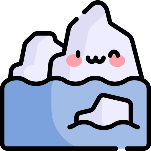 glaciar Kawaii Lineal color icono