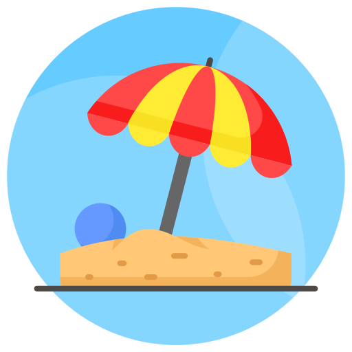 Beach umbrella Generic color fill icon