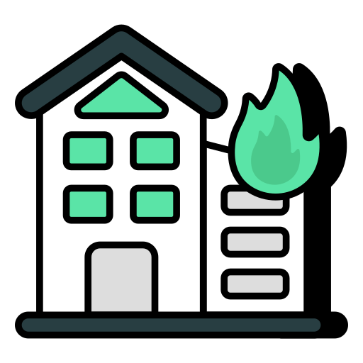 Burning house Generic color lineal-color icon