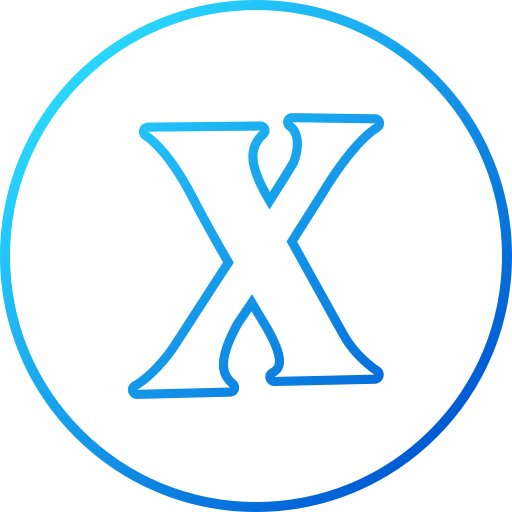 Letter x Generic gradient outline icon