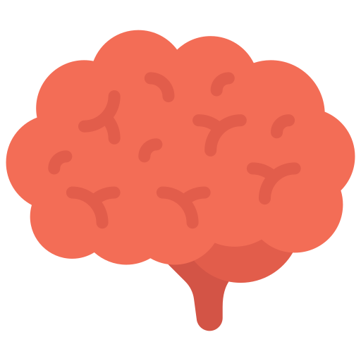 Human brain Juicy Fish Flat icon