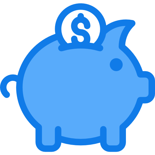 Piggy bank Justicon Blue icon