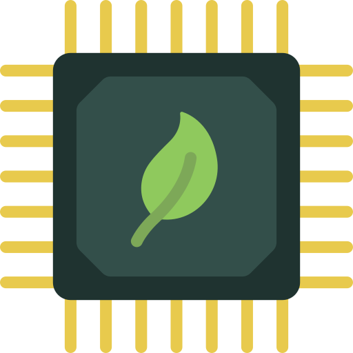 Computer chip Juicy Fish Flat icon