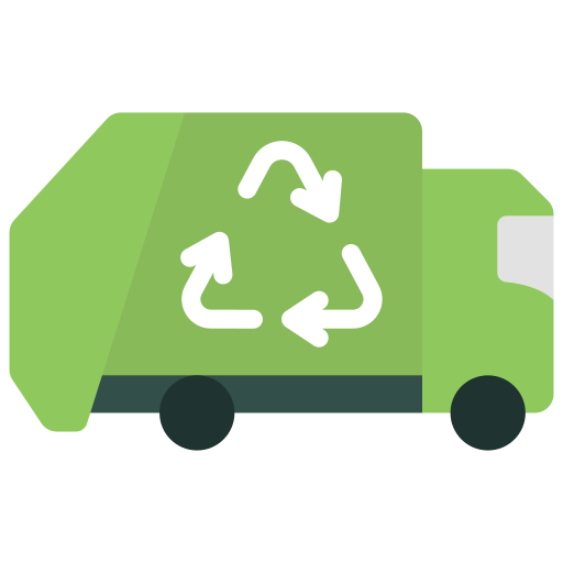 Recycling truck Juicy Fish Flat icon