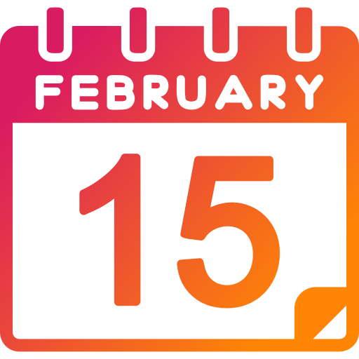 February Generic gradient fill icon