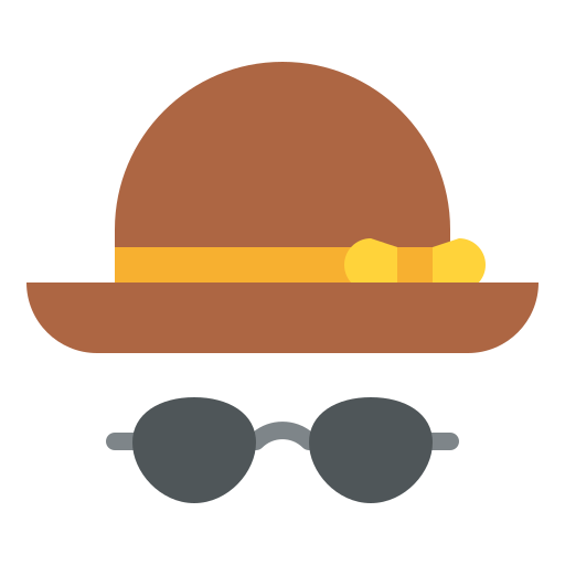 sombrero y gafas Generic color fill icono