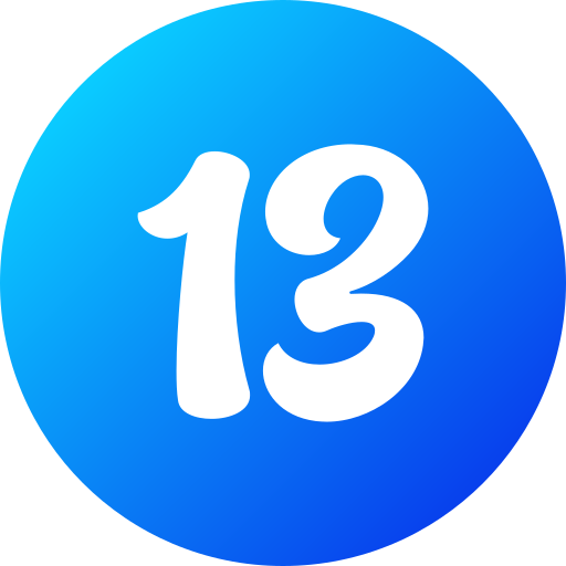 nummer 13 Generic gradient fill icoon