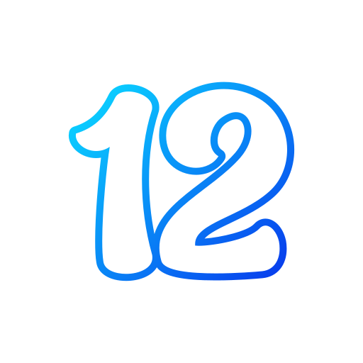 nummer 12 Generic gradient outline icoon
