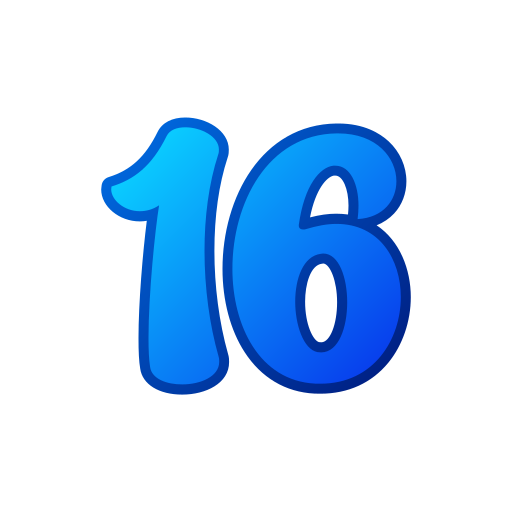 número 16 Generic gradient lineal-color icono