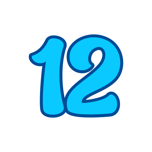 Number 12 Generic color lineal-color icon