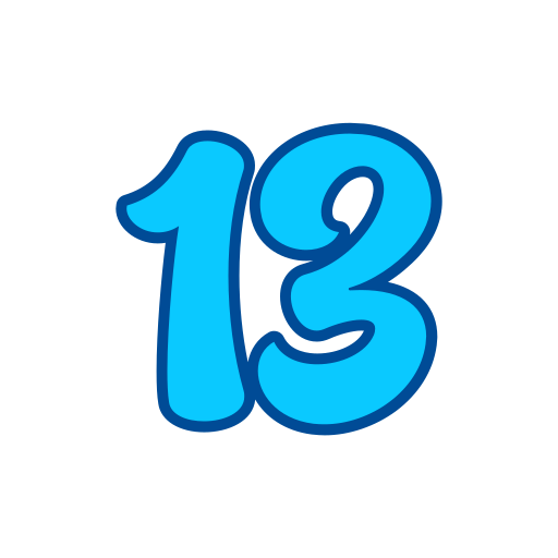 número 13 Generic color lineal-color icono