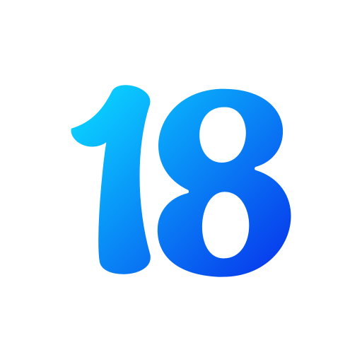 numer 18 Generic gradient fill ikona