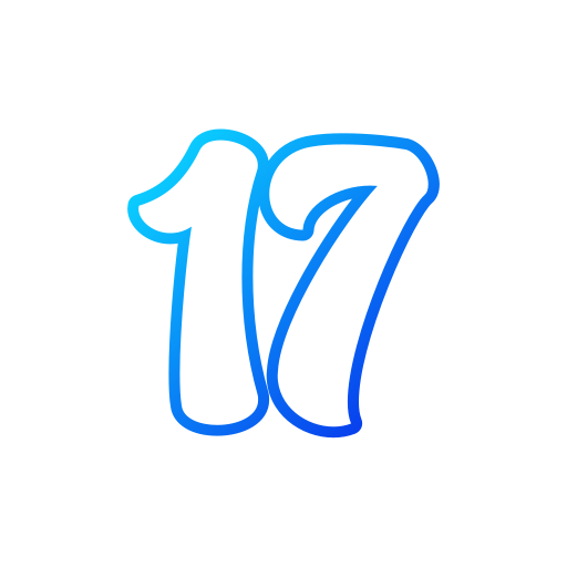 numero 17 Generic gradient outline icona