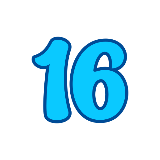 número 16 Generic color lineal-color icono