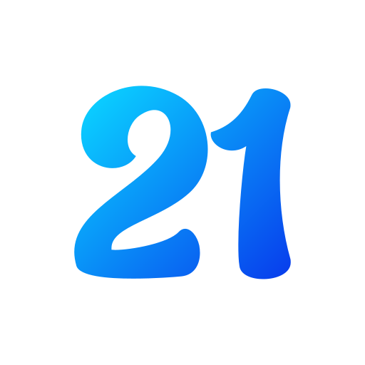 numer 21 Generic gradient fill ikona
