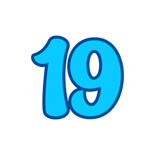 número 19 Generic color lineal-color icono