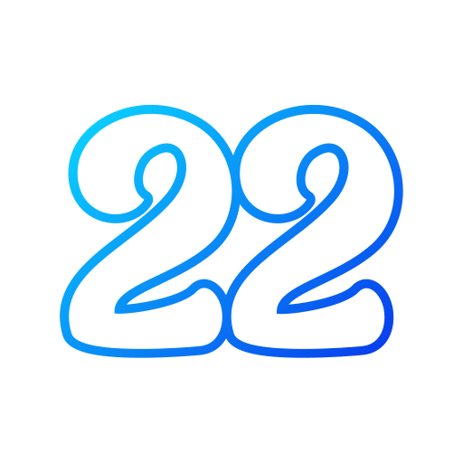 nummer 22 Generic gradient outline icoon