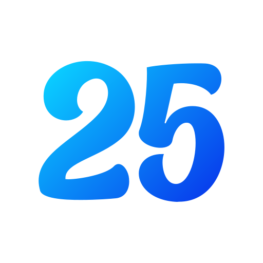 Number 25 Generic gradient fill icon