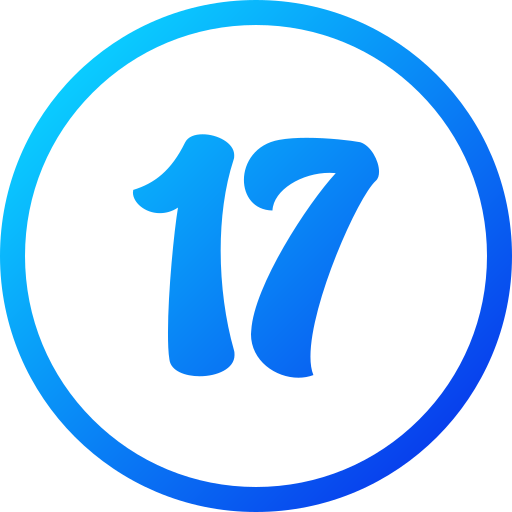 número 17 Generic gradient fill icono
