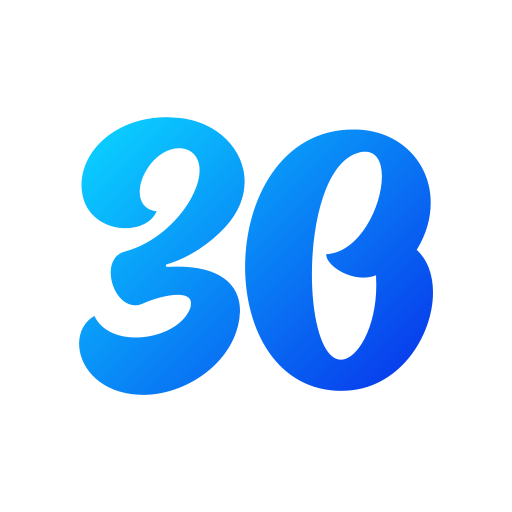 Number 30 Generic gradient fill icon