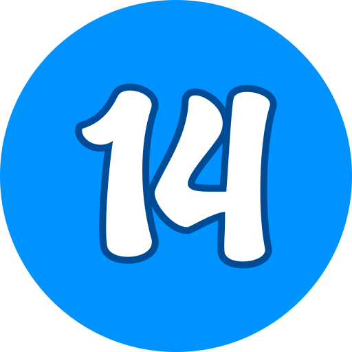 Number 14 Generic color lineal-color icon