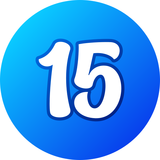 Number 15 Generic gradient lineal-color icon