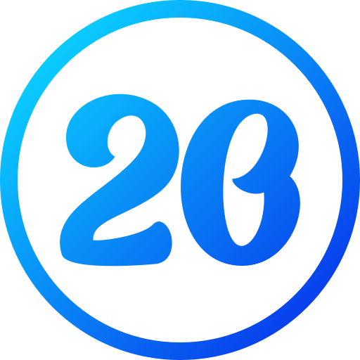 Number 20 Generic gradient fill icon