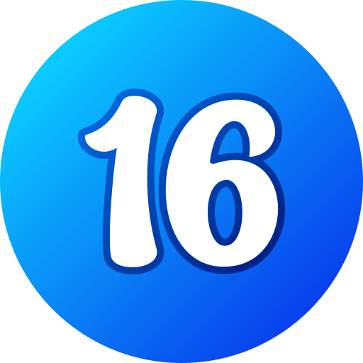 Number 16 Generic gradient lineal-color icon
