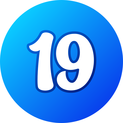 Number 19 Generic gradient lineal-color icon