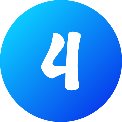 Number 4 Generic gradient fill icon