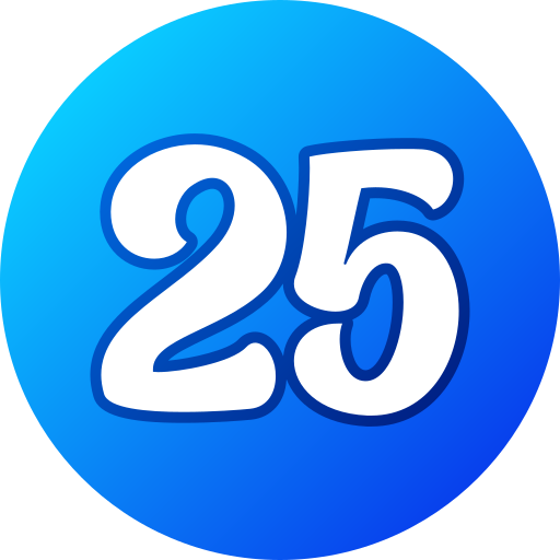 Number 25 Generic gradient lineal-color icon