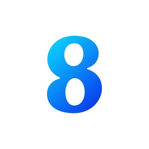 Number 8 Generic gradient fill icon