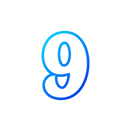 número 9 Generic gradient outline icono