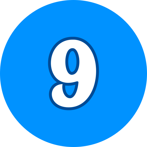 Number 9 Generic color lineal-color icon