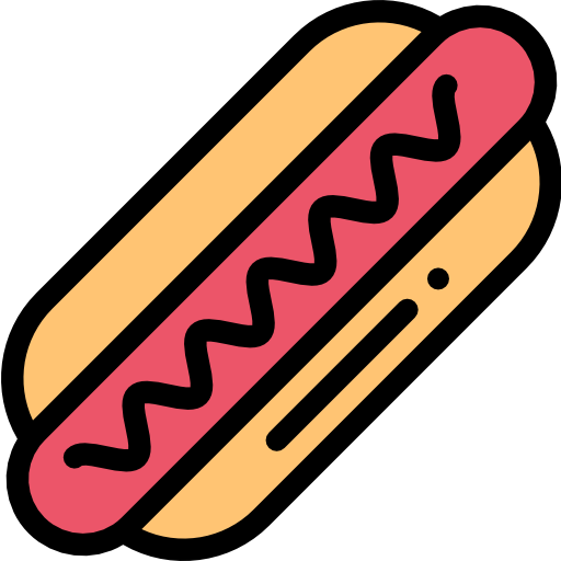 Hot dog Detailed Rounded Lineal color icon