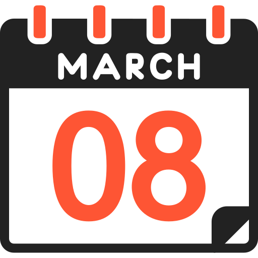 March 8th Generic color fill icon