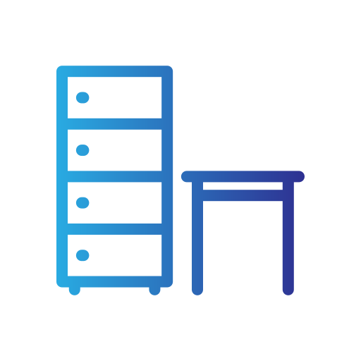 table à tiroirs Generic gradient outline Icône
